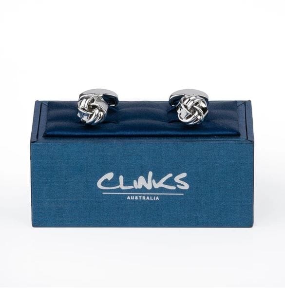 Small Silver Knot Cufflinks Classic & Modern Cufflinks Clinks Australia