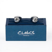 Small Silver Knot Cufflinks Classic & Modern Cufflinks Clinks Australia