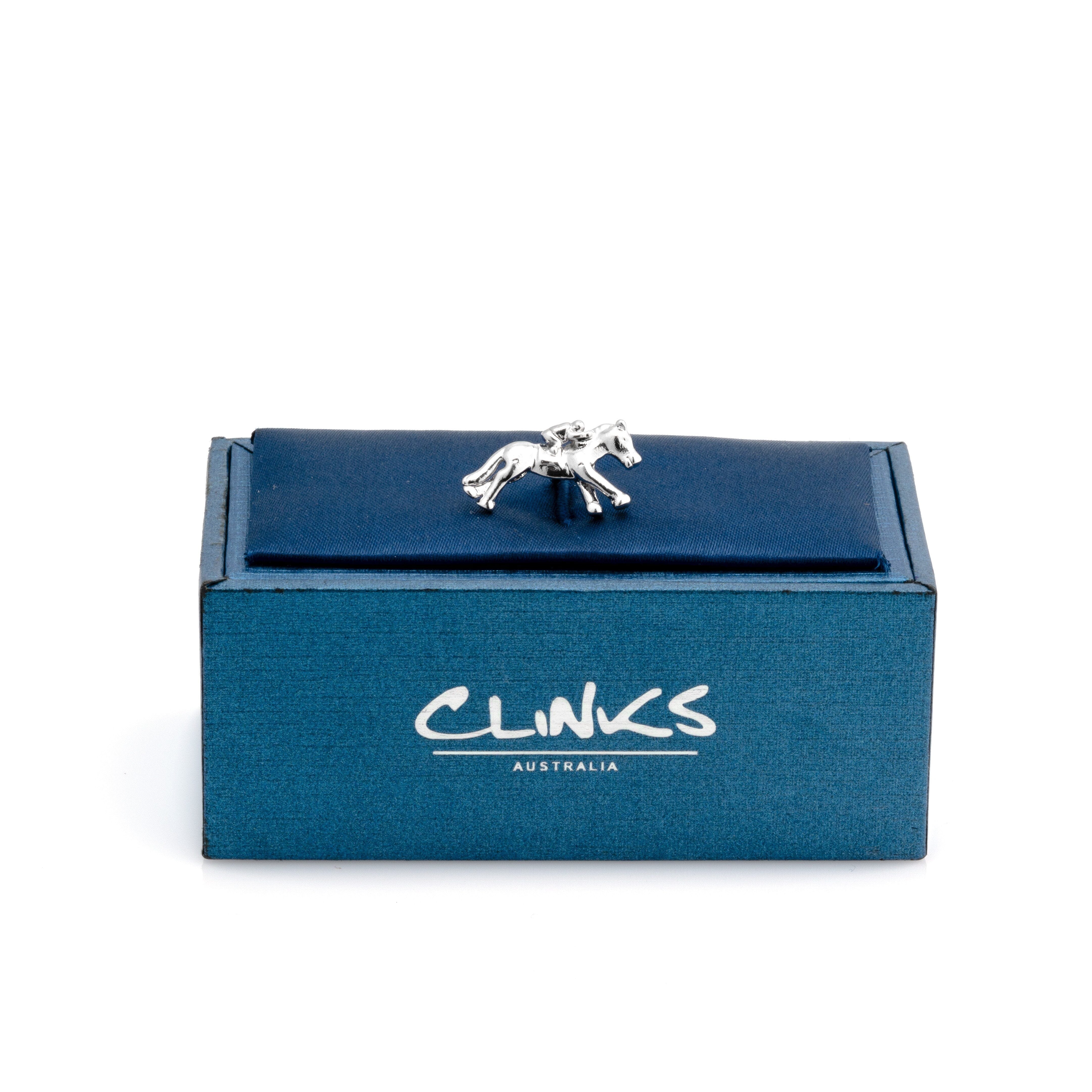 Melbourne Cup Horse Racing Silver Lapel Pin Lapel Pin Clinks