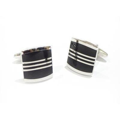 Black Triple Stripe Cufflinks Classic & Modern Cufflinks Clinks Australia Black Triple Stripe Cufflinks