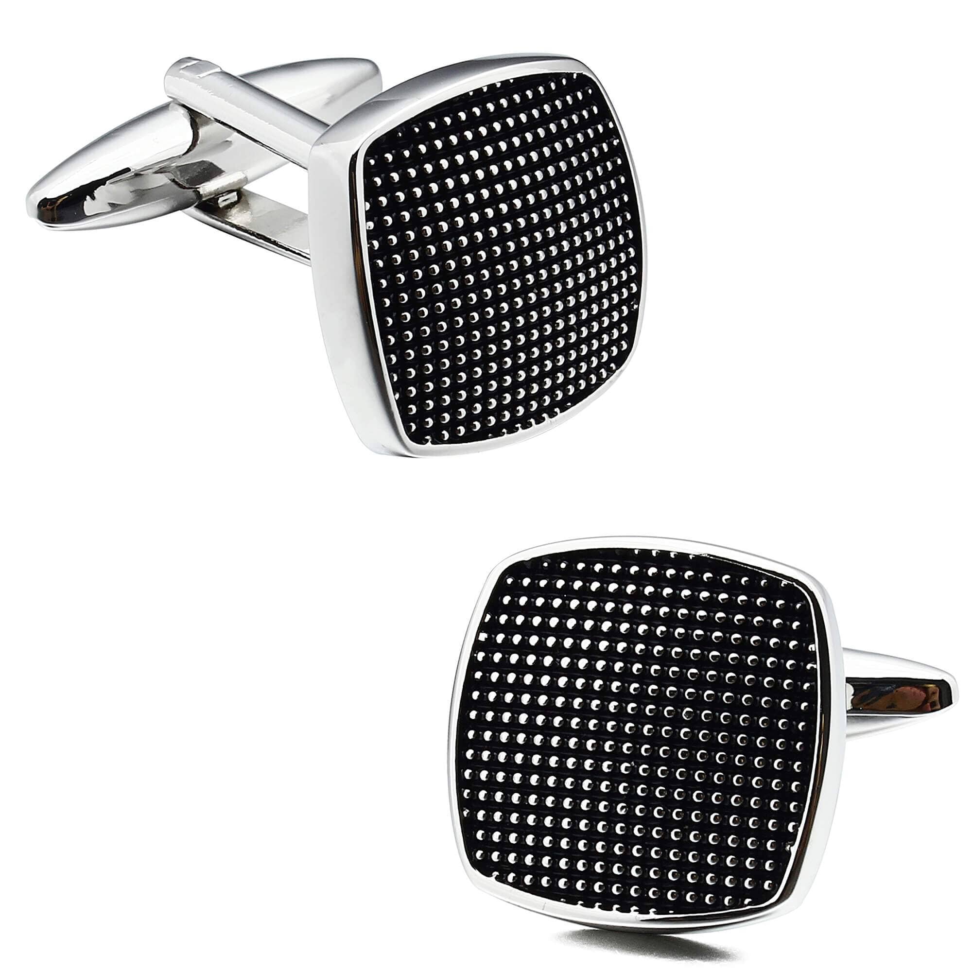 Detailed Black Cufflink and Tie Clip Set Gift Set Clinks Australia