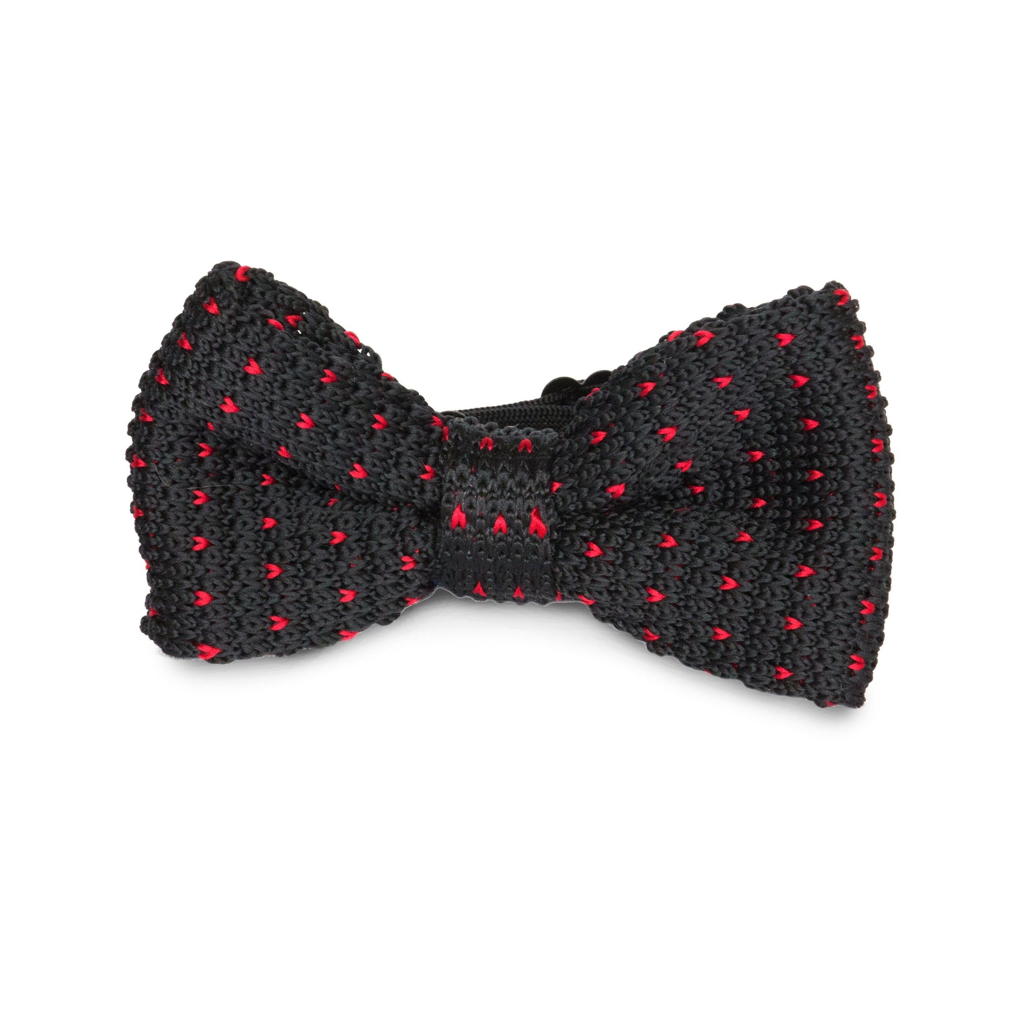 Black/Red Dot Kids Knit Bowtie Bow Ties Clinks Australia Black/Red Dot Kids Knit Bowtie