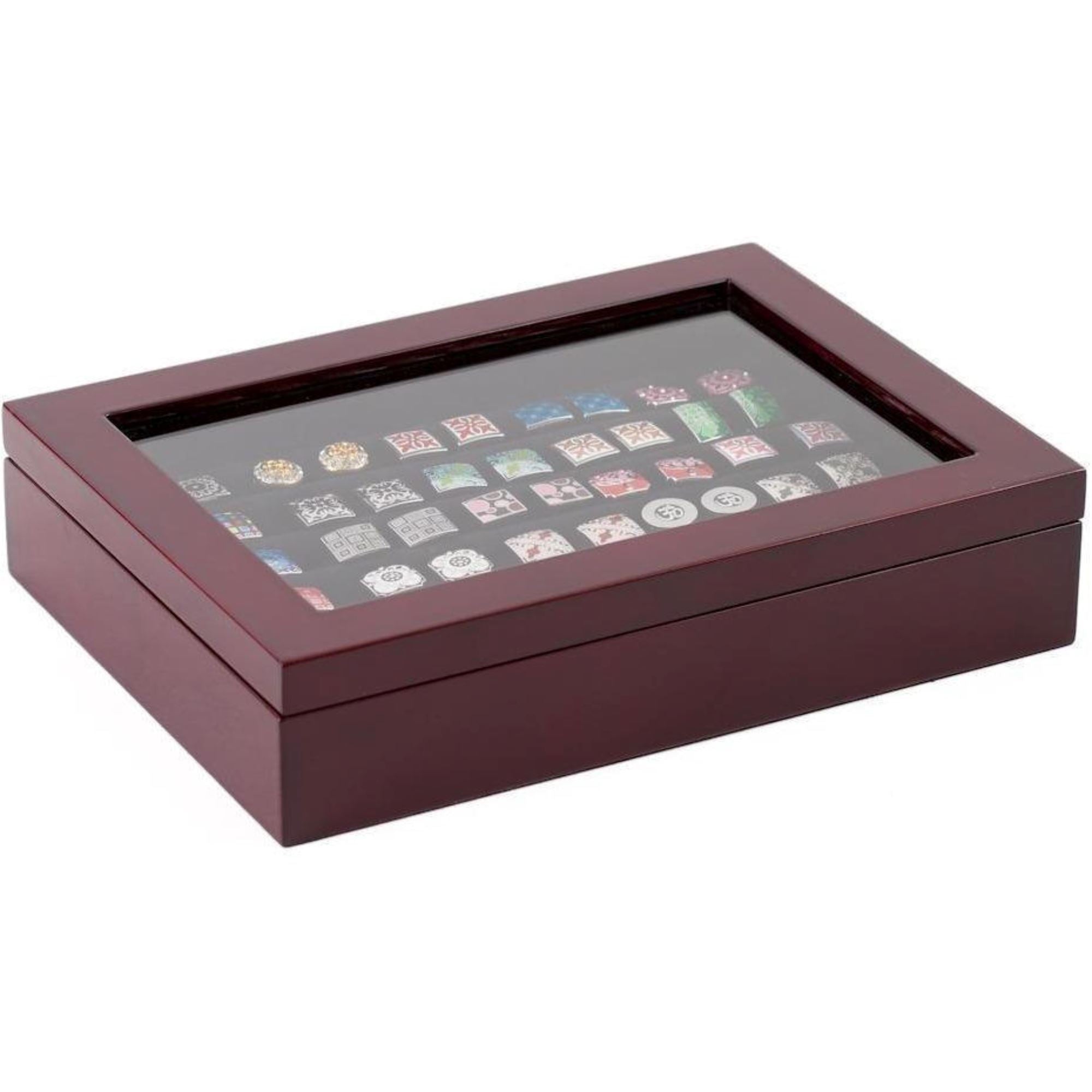 36 Pair Mahogany Cufflink Box Cufflink Boxes Clinks Australia