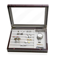 Medium Cufflink and Valet Box Mahogany Cufflink Boxes Clinks Australia