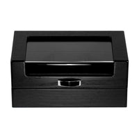 3 Slots Black Wooden Watch Box Watch Boxes Clinks