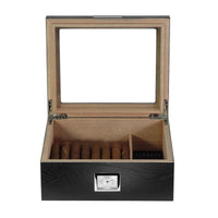 25 CT Black Cigar Humidor OAK Veneer Box for Cigars Cigar Boxes Clinks