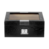 25 CT Black Cigar Humidor OAK Veneer Box for Cigars Cigar Boxes Clinks