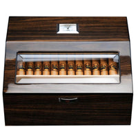 50 CT Walnut Cigar Humidor Wooden Cabinet for Cigars Cigar Boxes Clinks