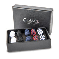 5 Pair Silk Knot Boxed Cufflink Set Classic & Modern Cufflinks Clinks Australia