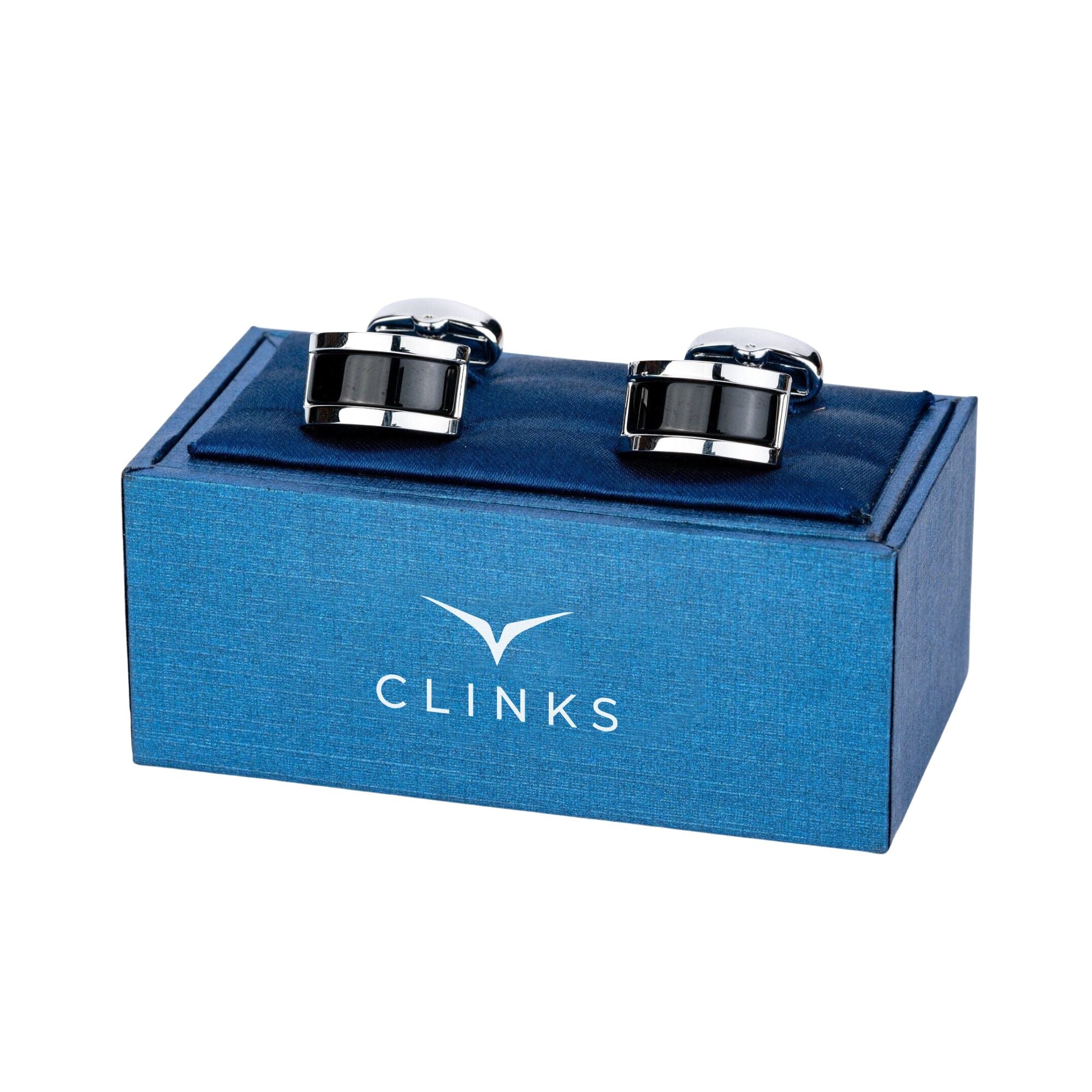 Midnight Black Cateye Cufflinks Classic & Modern Cufflinks Clinks Australia