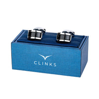 Midnight Black Cateye Cufflinks Classic & Modern Cufflinks Clinks Australia