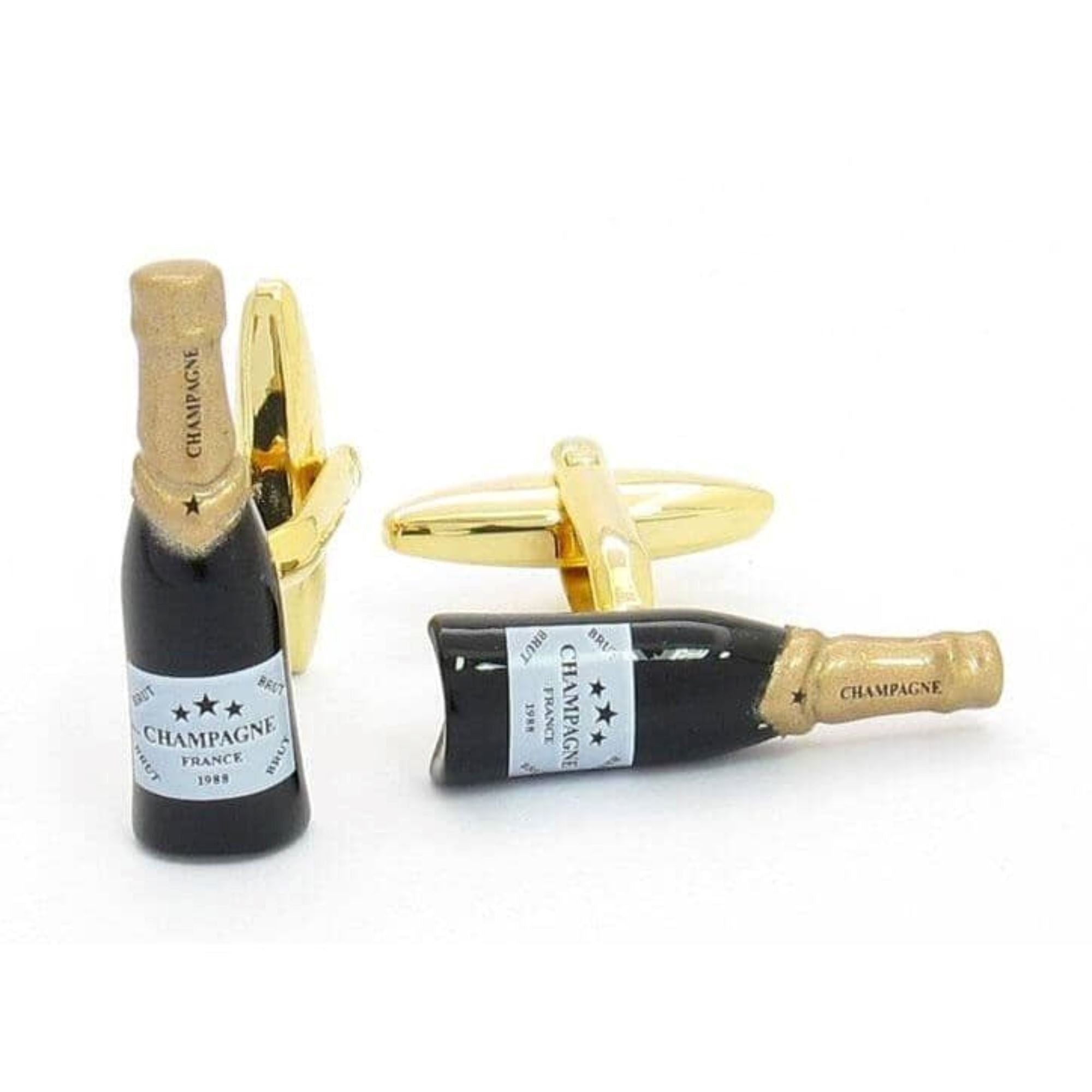 "Cheers" Champagne Gold Cufflinks Novelty Cufflinks Clinks Australia "Cheers" Champagne Gold Cufflinks