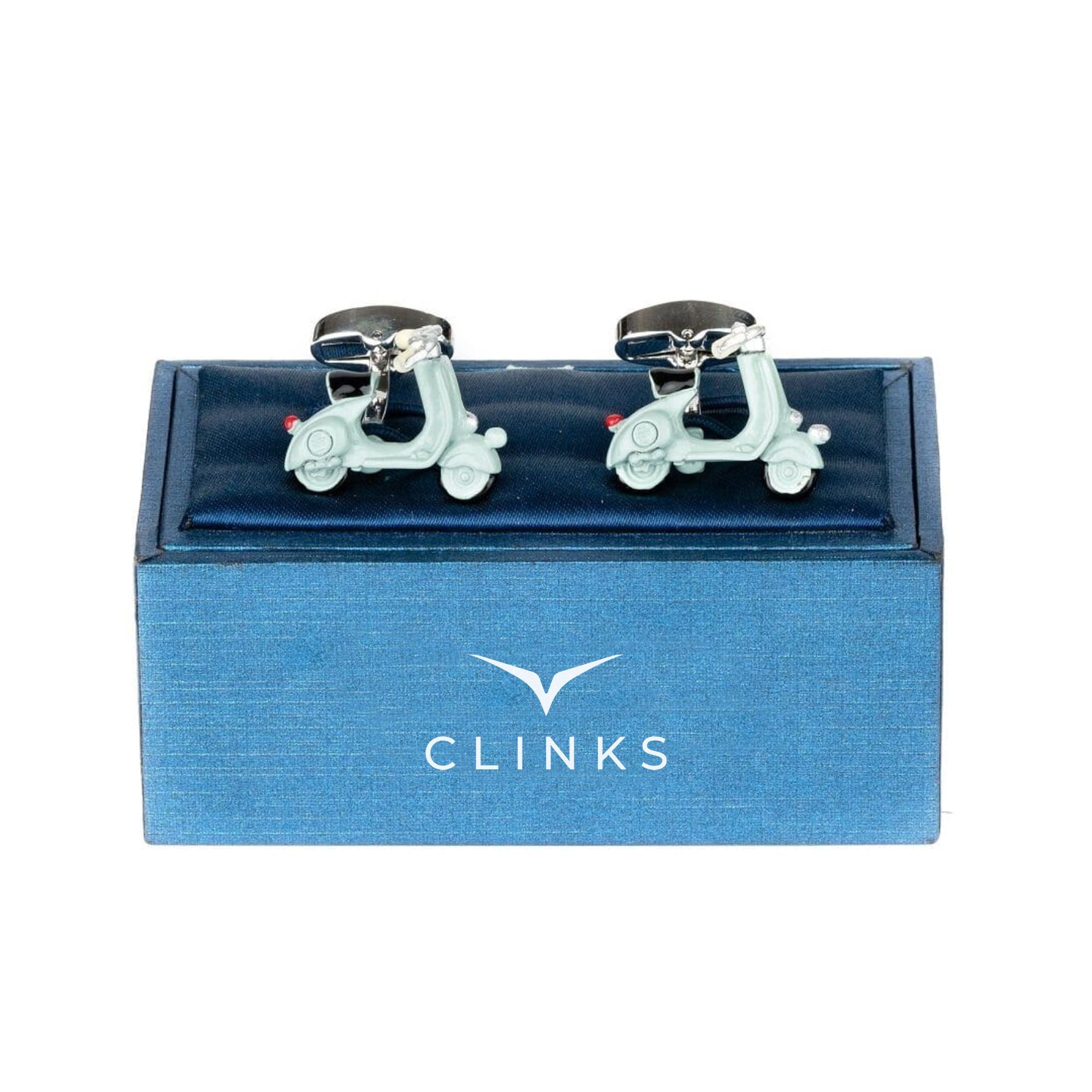 Light Blue 3D Vespa Scooter Cufflinks Novelty Cufflinks Clinks Australia