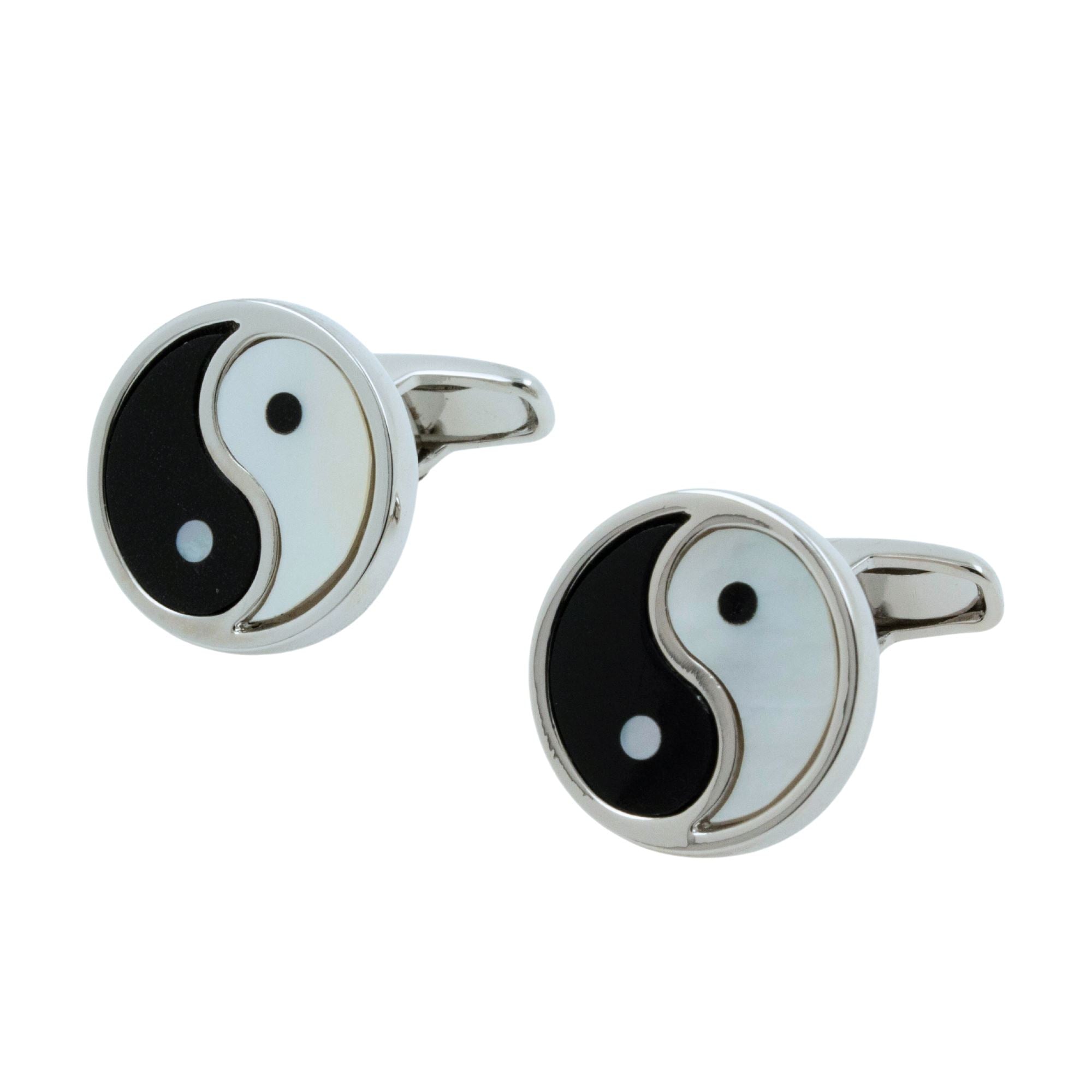 Yin Yang Onyx Mother of Pearl Cufflinks Novelty Cufflinks Clinks Australia