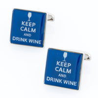 Keep Calm and Drink Wine Novelty Cufflinks Clinks Australia