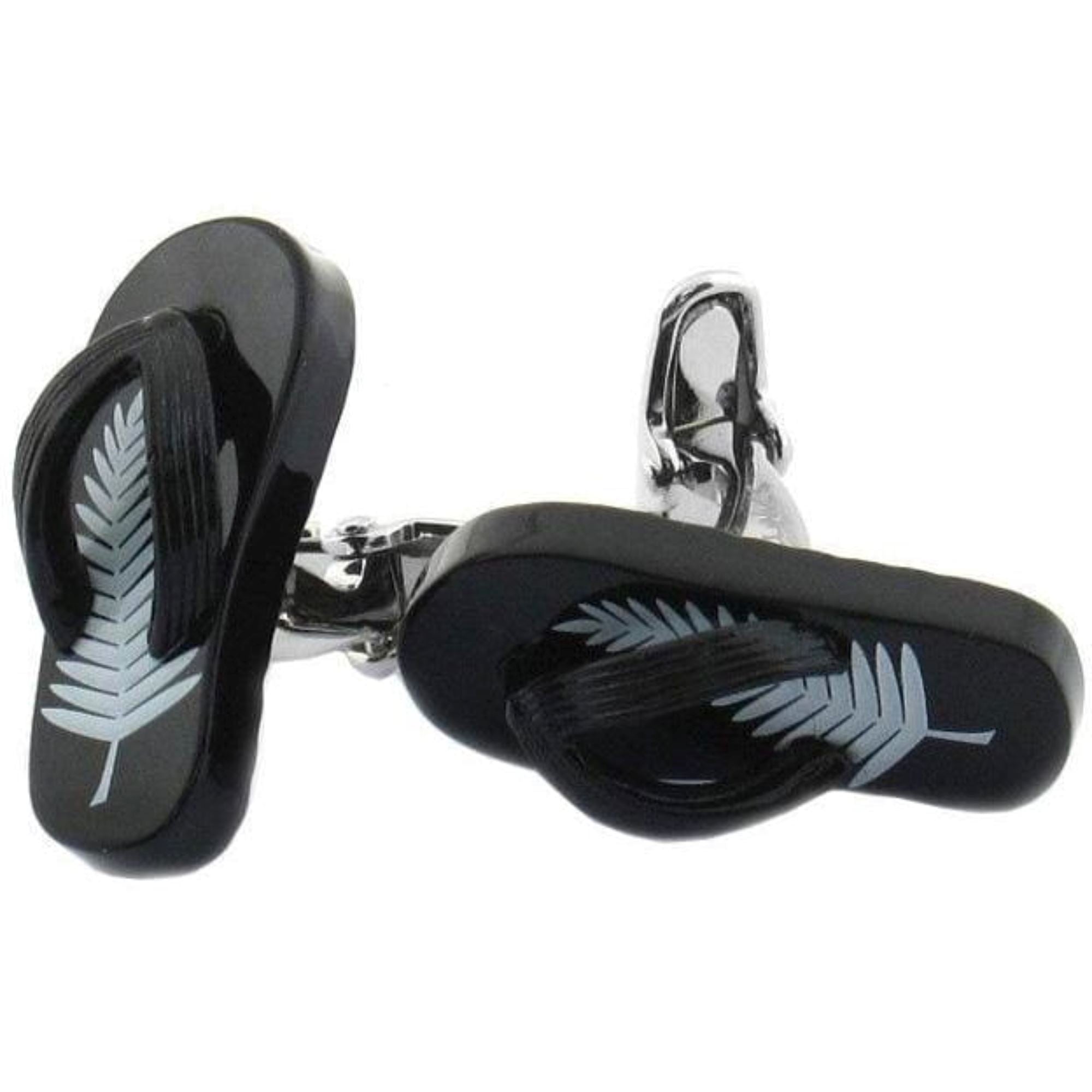 New Zealand Silver Fern Kiwi Jandals Novelty Cufflinks Clinks Australia