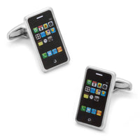 iPhone Mobile Phone Brushed Silver Cufflinks Novelty Cufflinks Clinks Australia iPhone Mobile Phone Brushed Silver Cufflinks