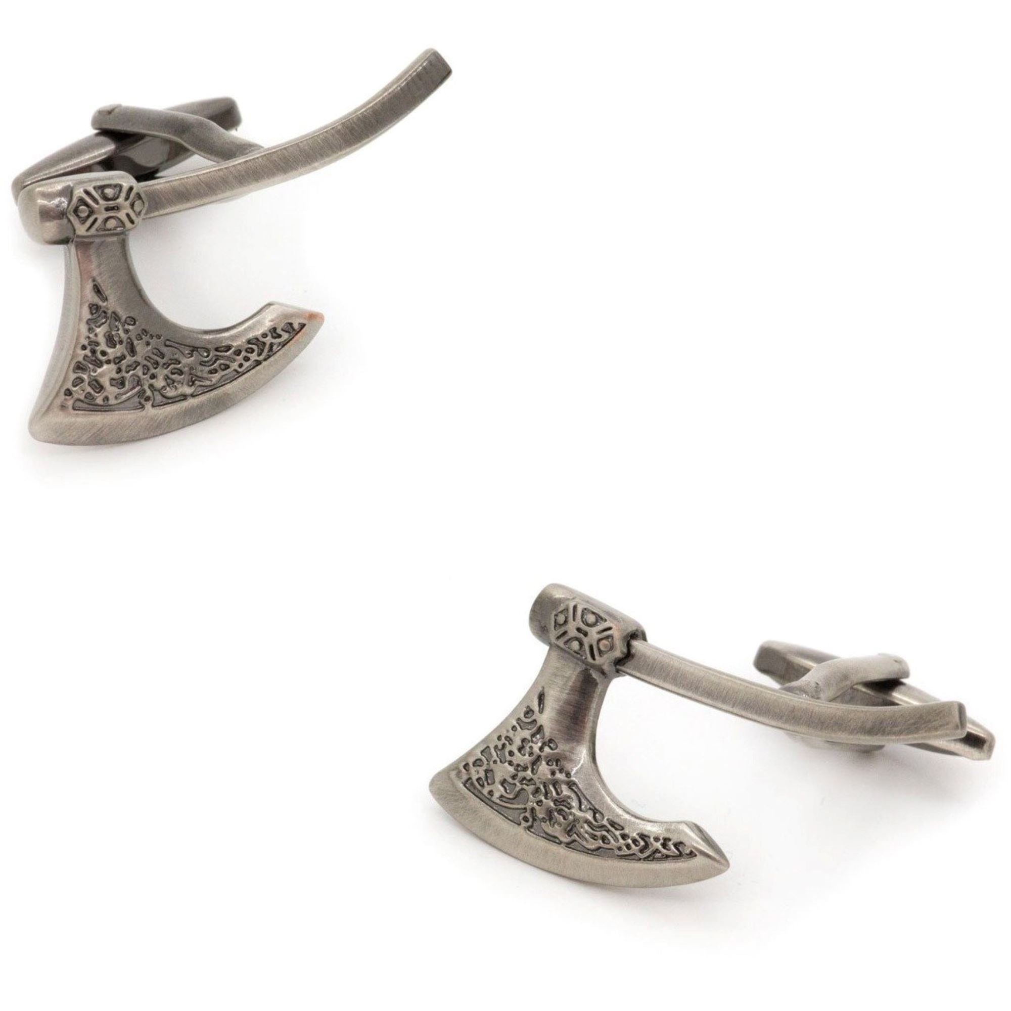 Medieval Axe Cufflinks in Burnished Silver Novelty Cufflinks Clinks Australia Medieval Axe Cufflinks in Burnished Silver 