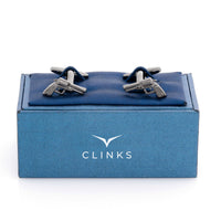 Gunmetal Revolver Gun Cufflinks Novelty Cufflinks Clinks Australia