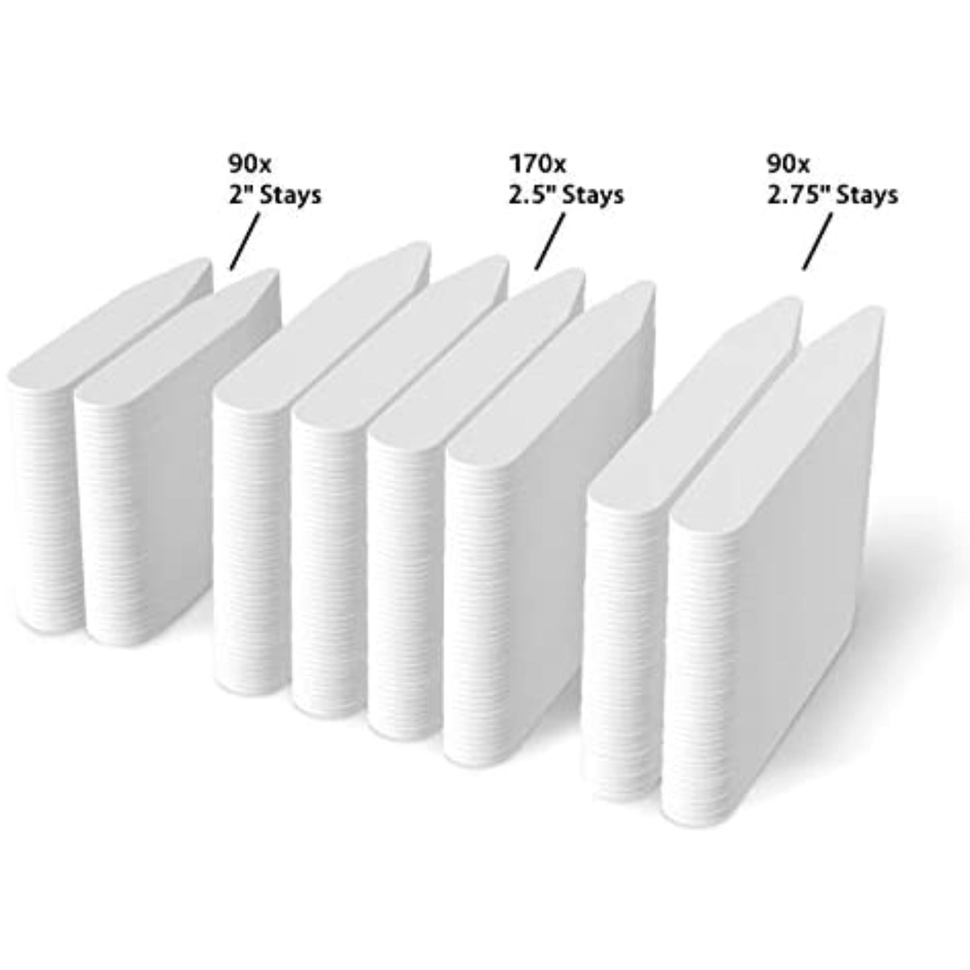 350 Plastic Collar Stays (3 sizes) Collar Stays Clinks Australia