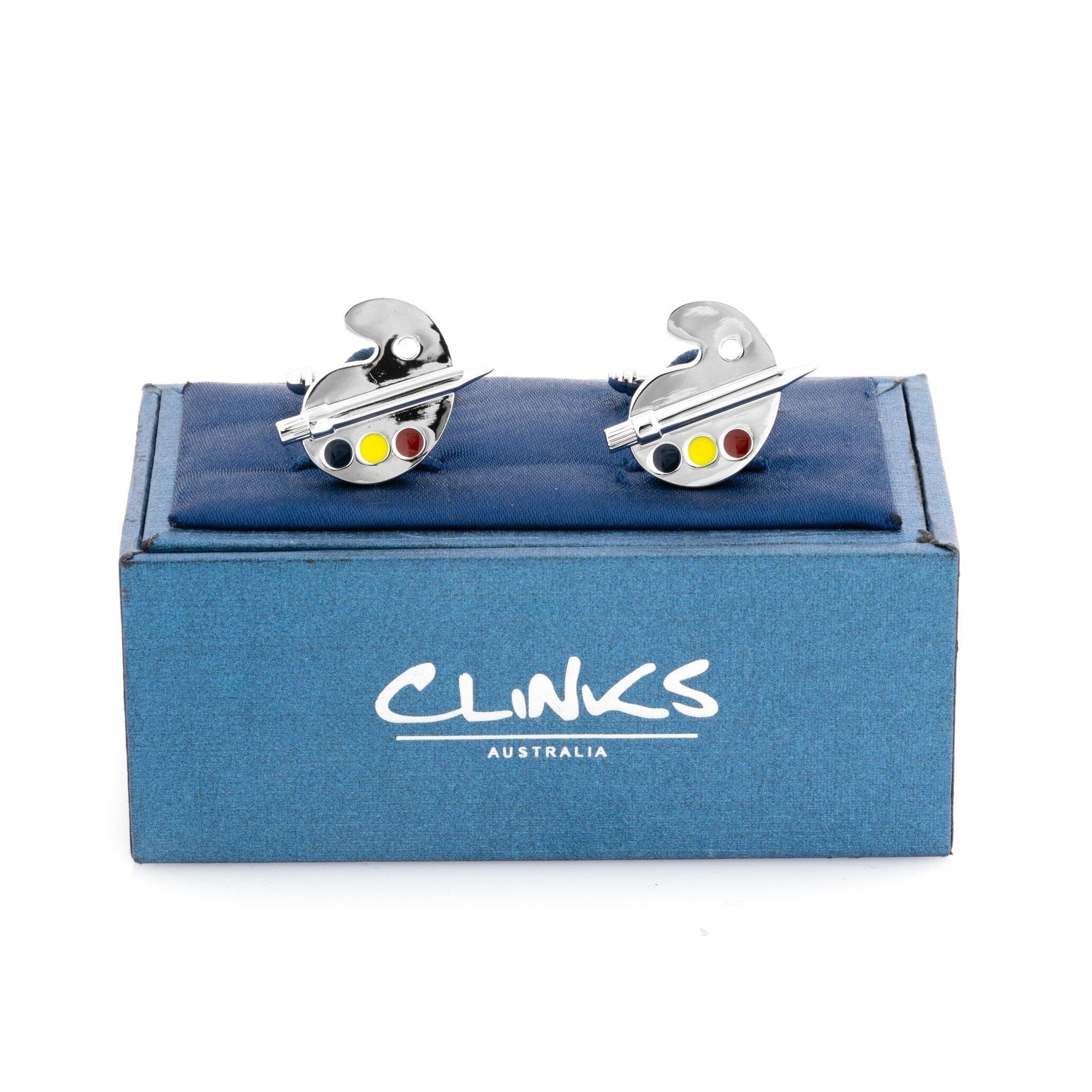 Artist Paint Palette Silver Cufflinks Novelty Cufflinks Clinks Australia
