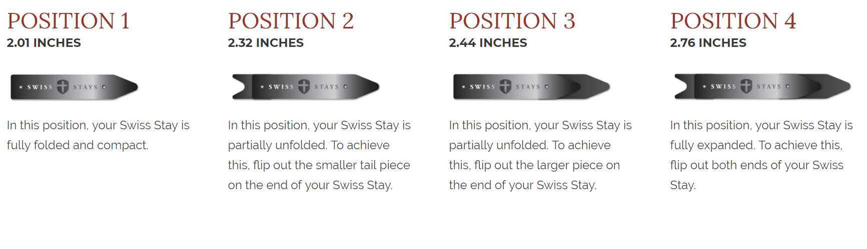 Swiss Stays 3 pack Adjustable Stainless Steel Collar Stays Collar Stays Swiss Stays
