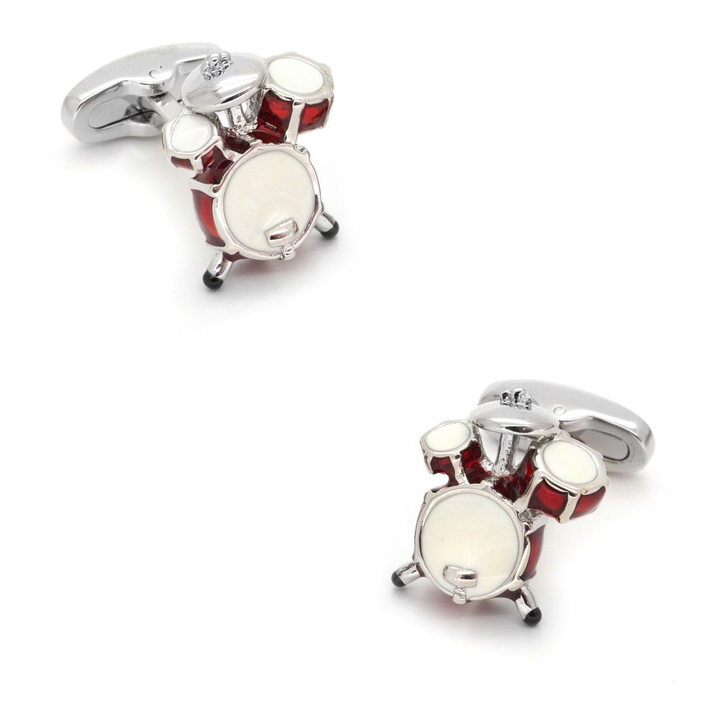Drum Kit Cufflinks Red & White Novelty Cufflinks Clinks Australia