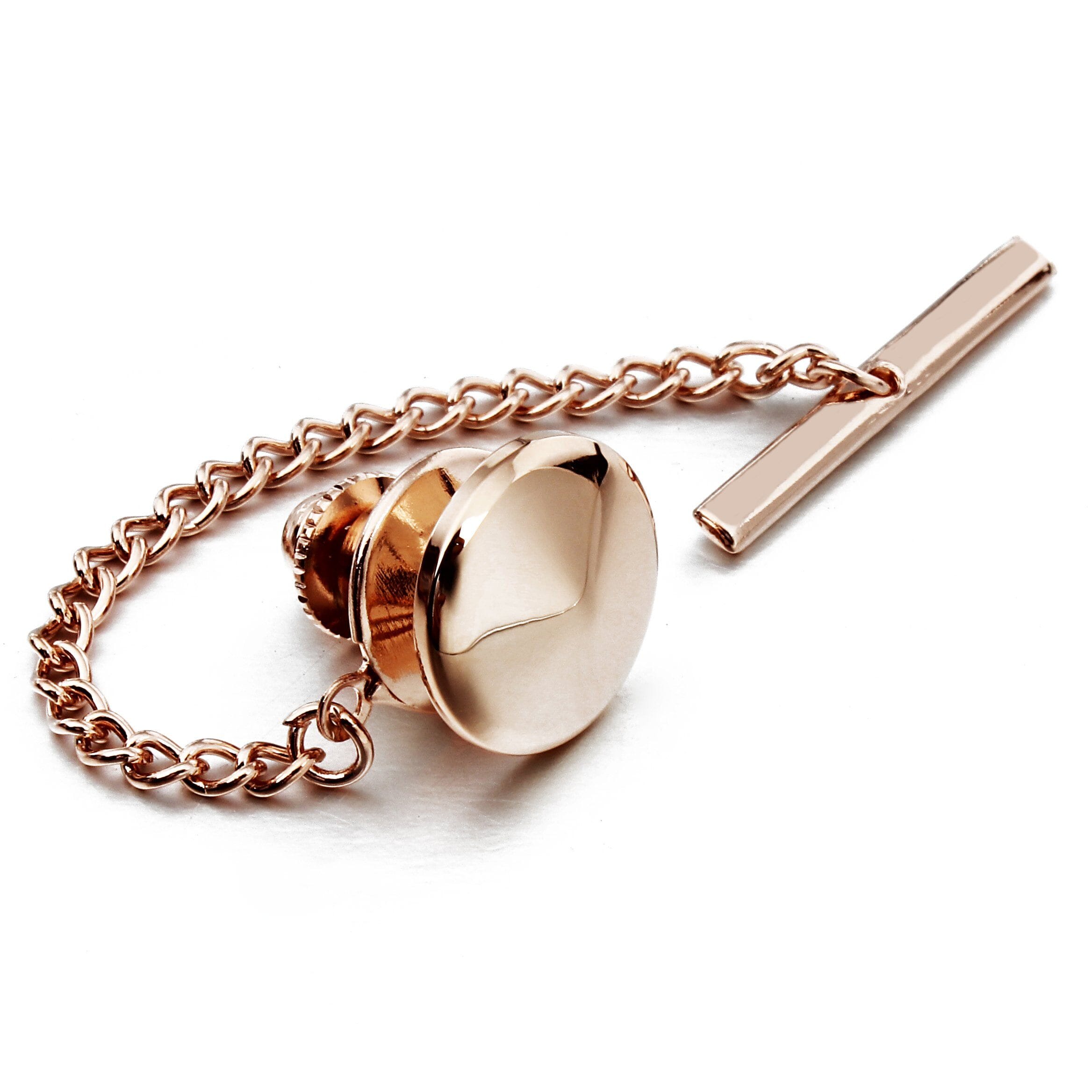 Rose Gold Tie Tack Lapel Pin Clinks