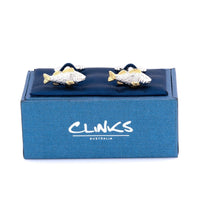 Two Tone Carp Fish Cufflinks Novelty Cufflinks Clinks Australia