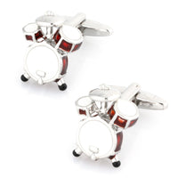 Drum Kit Cufflinks Red & White Novelty Cufflinks Clinks Australia