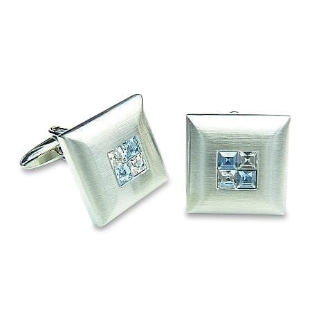 Blue Crystal Four Square Cufflinks Classic & Modern Cufflinks Clinks Australia Blue Crystal Four Square Cufflinks