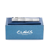 Silver Lines with Waves Tie Clip Tie Clips Clinks Australia