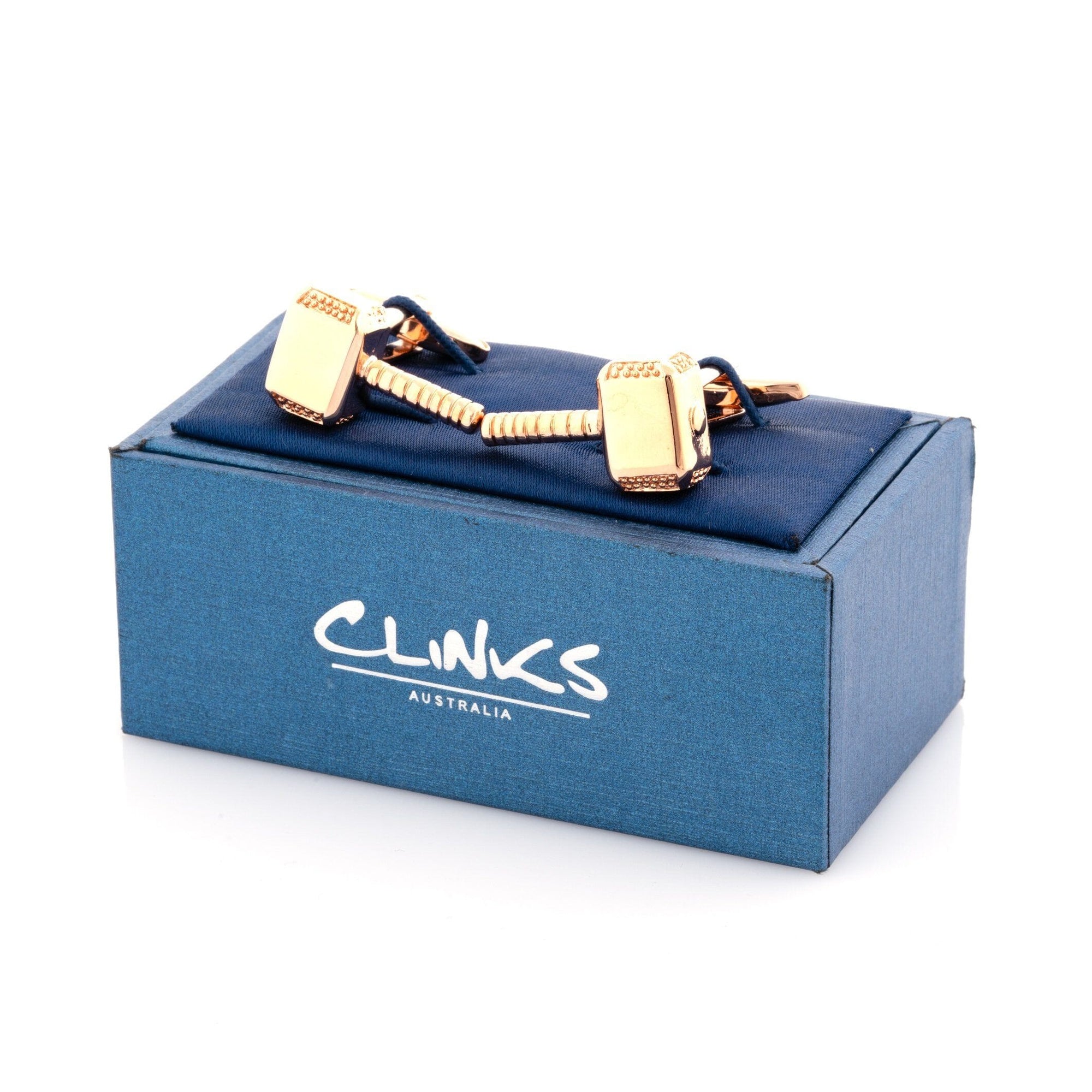 Thor Style Hammer Cufflinks Rose Gold Novelty Cufflinks Clinks Australia