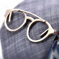 Silver Spectacles Tie Clip Tie Bars Clinks Silver Spectacles Tie Clip