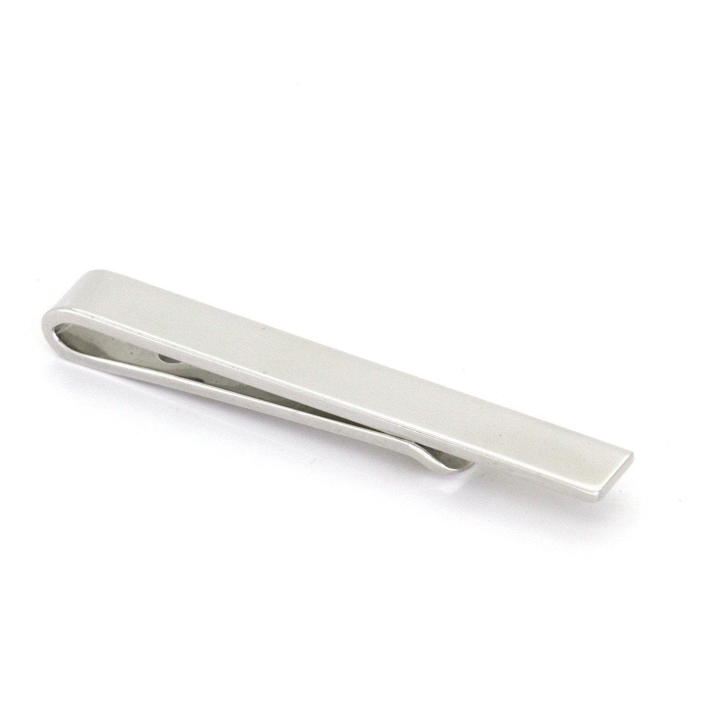 Shiny Silver Small Tie Bar Tie Clips Clinks