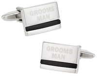 Groomsman Laser Etched Onyx Silver Wedding Cufflinks Wedding Cufflinks Clinks Australia