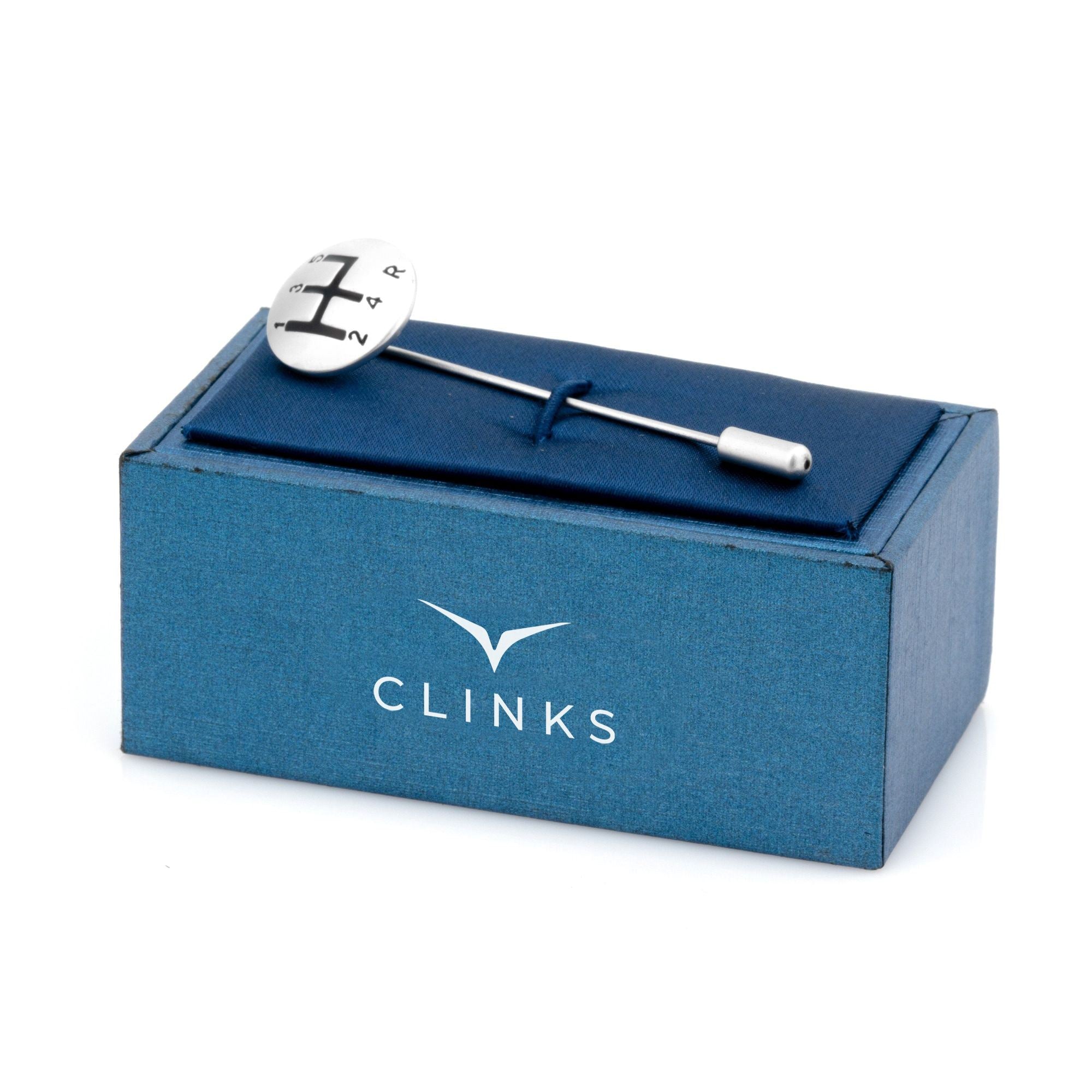 Gear Shift Stick Pin Silver Lapel Pin Clinks