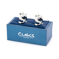 Silver Lucky Chinese Dragon Cufflinks Novelty Cufflinks Clinks Australia