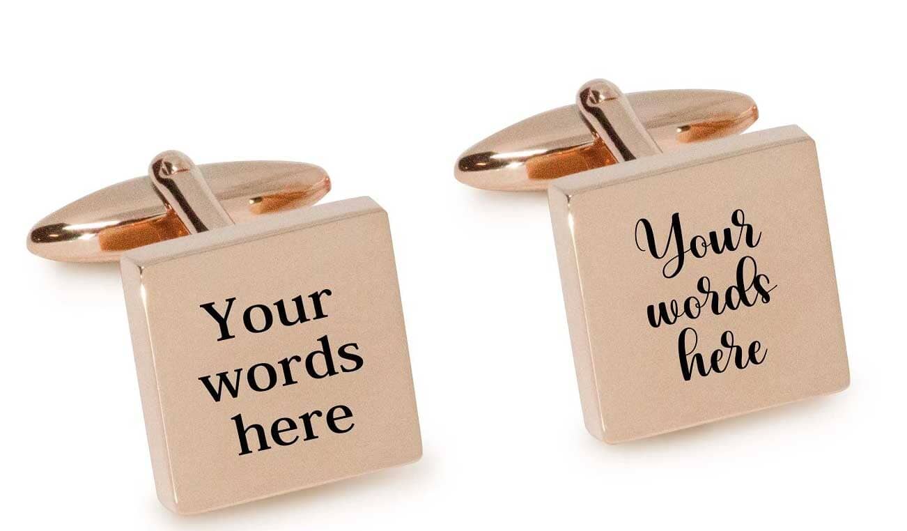 TEST Star engravable cufflinks Cuffed.com.au Rose Gold