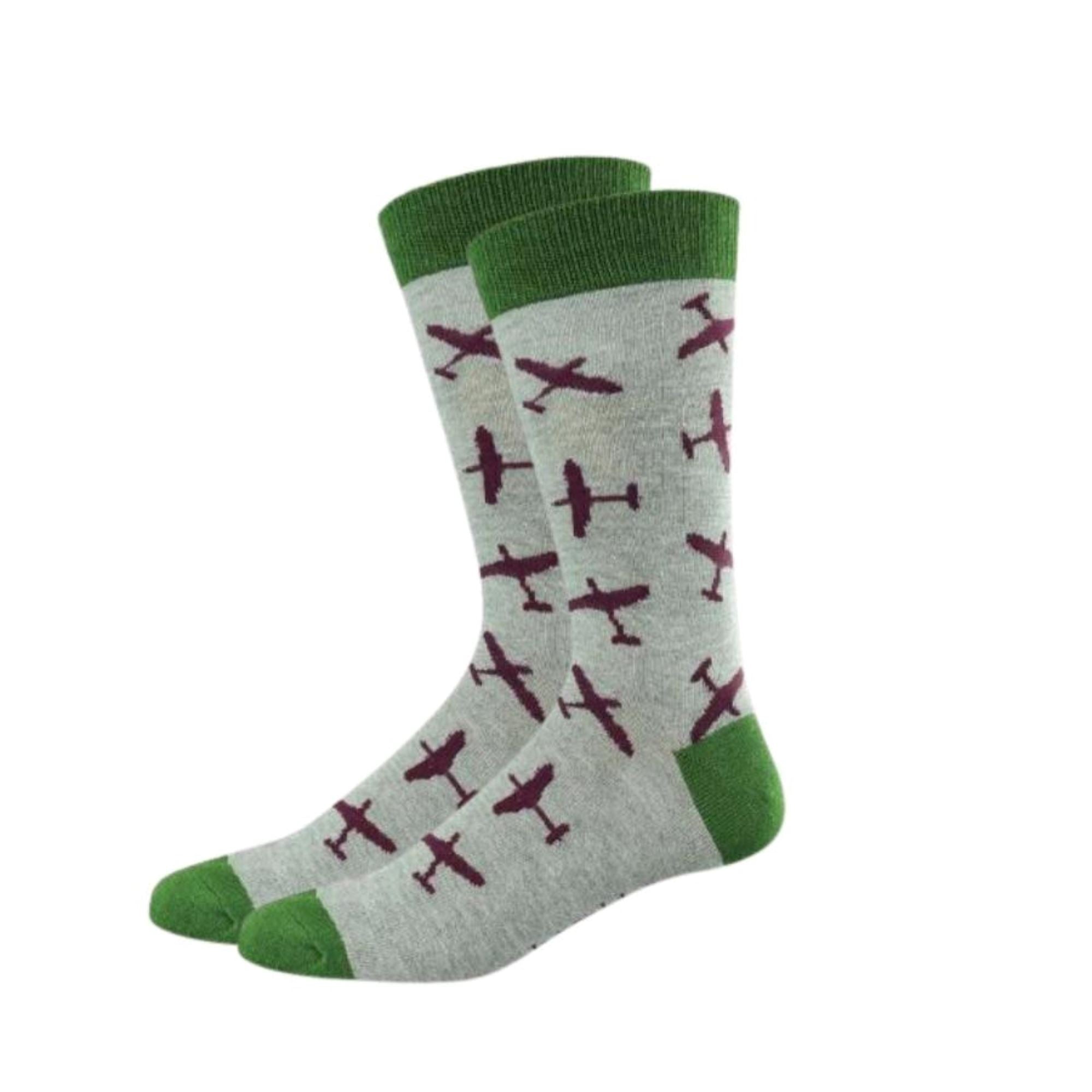 Mens Ditsy Plane Sock Socks Bamboozld Regular (7-11)