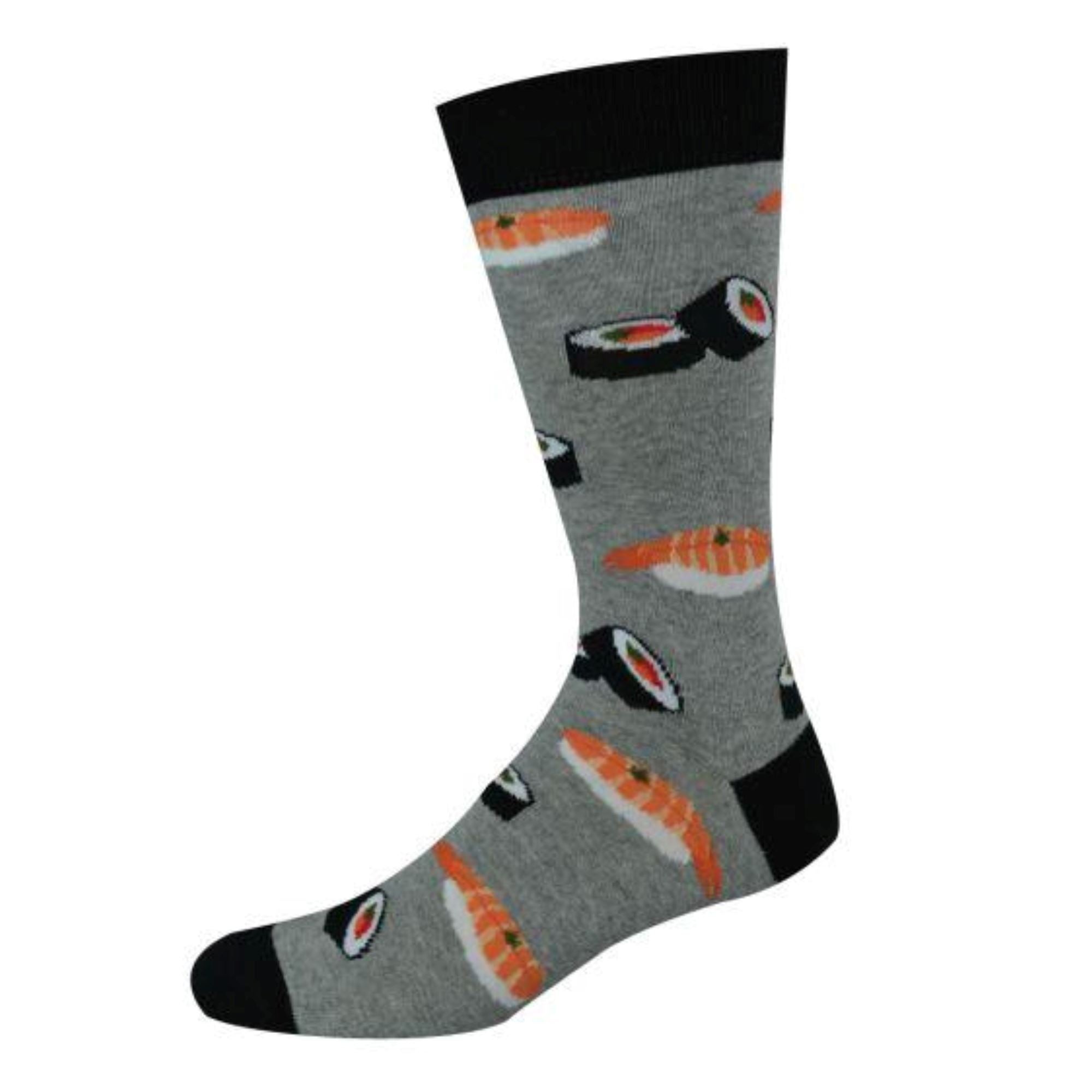 Mens Sushi Grey Sock Socks Bamboozld