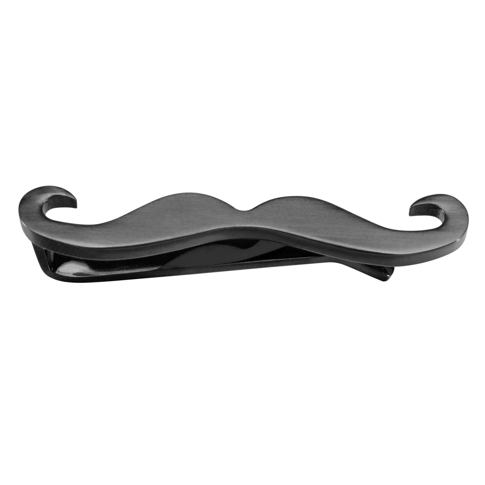 Moustache Tie Bar in Brushed Gunmetal Tie Bars Clinks Australia 