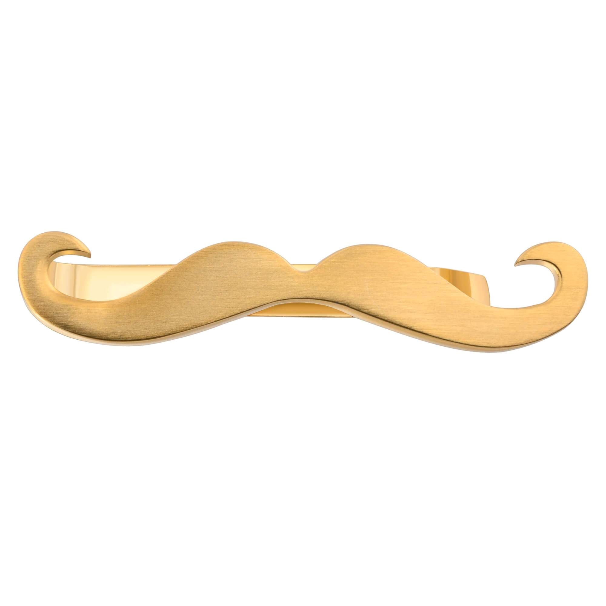 Moustache Tie Bar in Brushed Gold Tie Clips Clinks Australia 