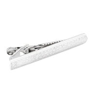 Scored Earth Matte Silver Tie Clip, Tie Bars, Tie Clips, Men's Tie Bars, TC1400, Silver, Classic & Modern Tie Clip, Classic & Modern Tie Bars, Cuffed, Clinks, Clinks Australia