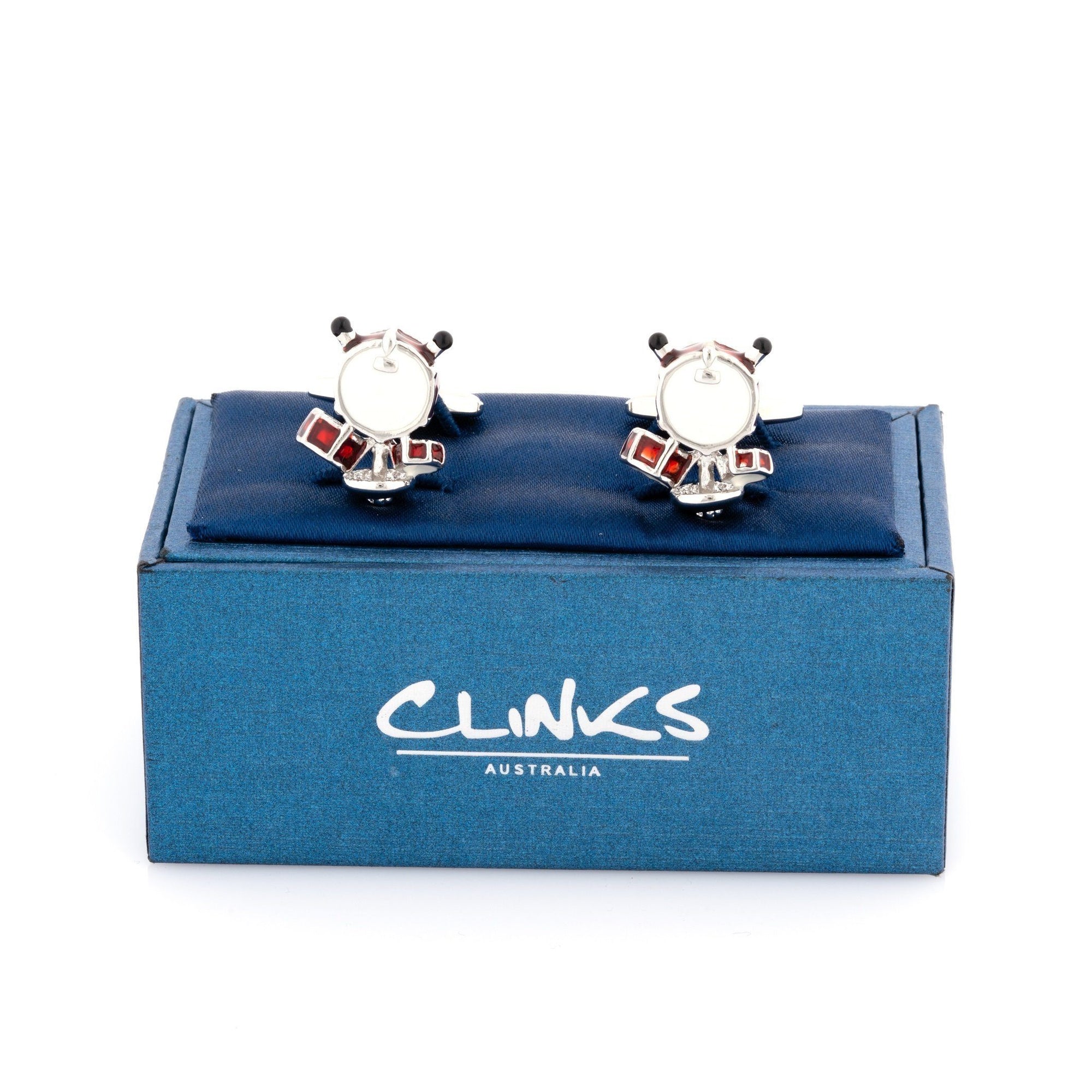 Drum Kit Cufflinks Red & White Novelty Cufflinks Clinks Australia
