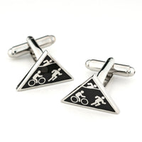 Triathlon Cufflinks Black Silver Novelty Cufflinks Clinks Australia