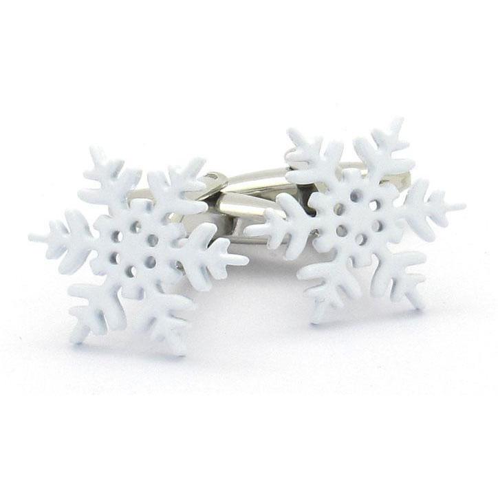 White Snow Flake Cufflinks Novelty Cufflinks Clinks Australia