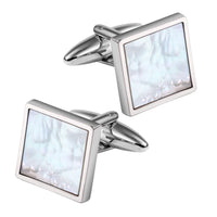 Mother of Pearl in Silver Square II Cufflinks Classic & Modern Cufflinks Clinks Australia
