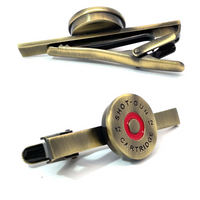 Brass Shotgun Cartridge Cap Tie Clip