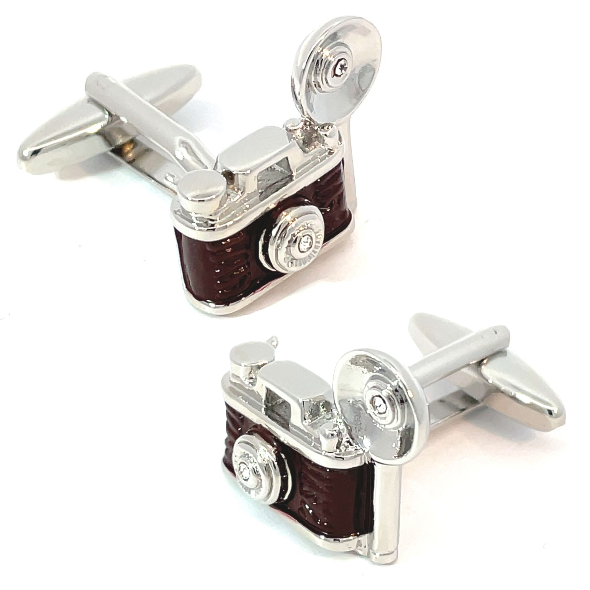 Retro Camera with Flash Bulb Cufflinks
